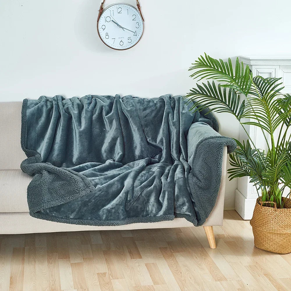 Luxury Shaggy Blanket Home Warm Comfortable Romantic Couple Waterproof Blanket-Thickened Large Blanket Microfiber-Blanket