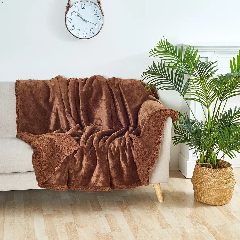 Luxury Shaggy Blanket Home Warm Comfortable Romantic Couple Waterproof Blanket-Thickened Large Blanket Microfiber-Blanket