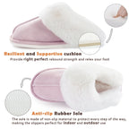 Women'S Slipper Memory Foam Fluffy Soft Warm Slip on House Slippers,Anti-Skid Cozy Plush for Indoor Outdoor