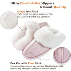 Women'S Slipper Memory Foam Fluffy Soft Warm Slip on House Slippers,Anti-Skid Cozy Plush for Indoor Outdoor