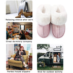 Women'S Slipper Memory Foam Fluffy Soft Warm Slip on House Slippers,Anti-Skid Cozy Plush for Indoor Outdoor